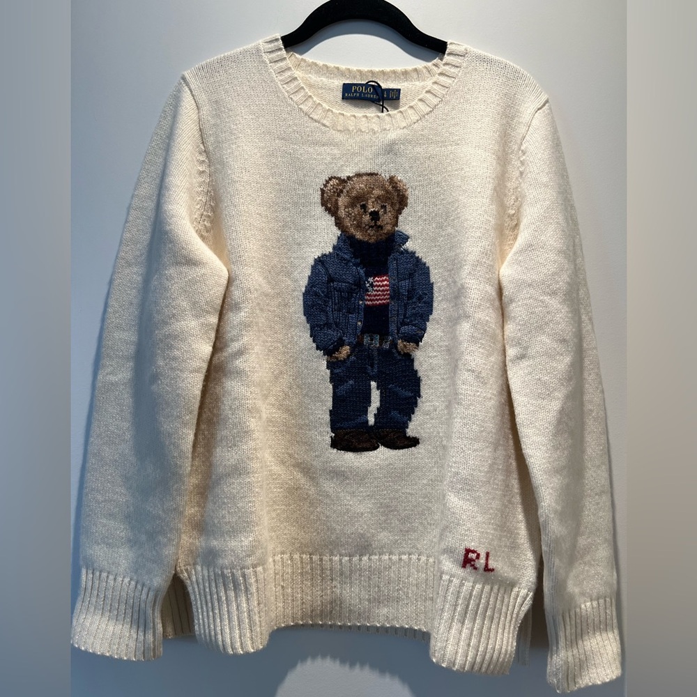 Ralph Lauren Cream Sweater with Bear